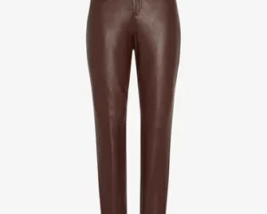 Chic Workwear Faux Leather Skinny Trousers
